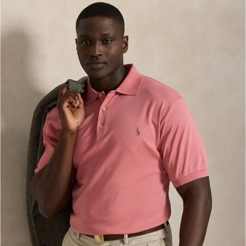 Polo Ralph Lauren Polo Shirt Mens 2XLT Heather Pink Soft Cotton Classic Fit Golf